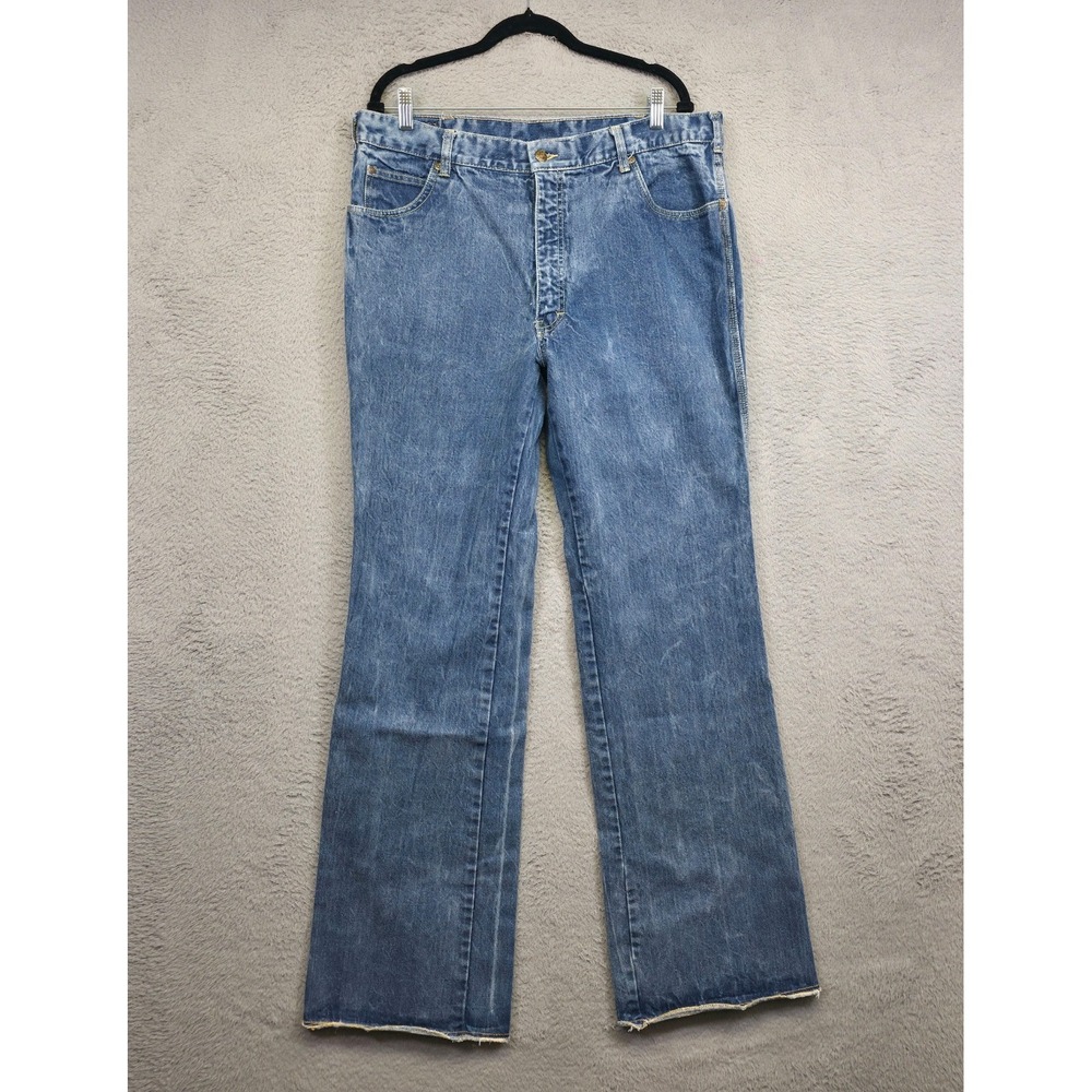 Vintage ATB Anthonys Jeans Mens 40 Blue Straight‎ Denim Medium Wash Raw Hem 90s